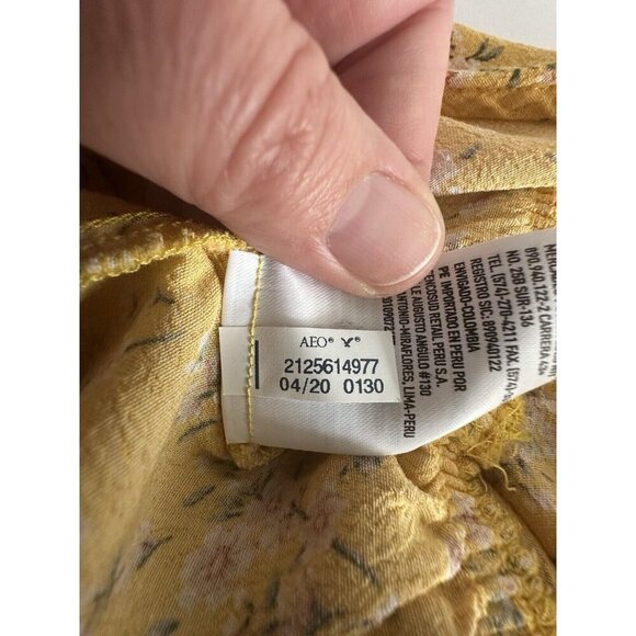 American Eagle Floral Wrap Romper Yellow S Lover Eras Tour Outfit Fairy READ - Picture 8 of 11